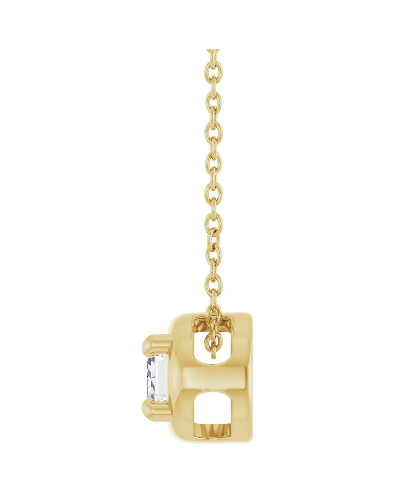 Colar Solitário em Ouro 14k com Diamantes de Laboratório – Modelo 13