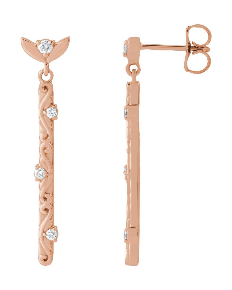 Brinco Vintage em Ouro 14k com Diamantes Naturais – Modelo 3