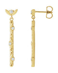 Brinco Vintage em Ouro 14k com Diamantes Naturais – Modelo 3