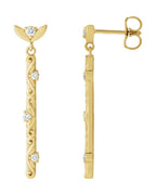 Brinco Vintage em Ouro 14k com Diamantes Naturais – Modelo 3