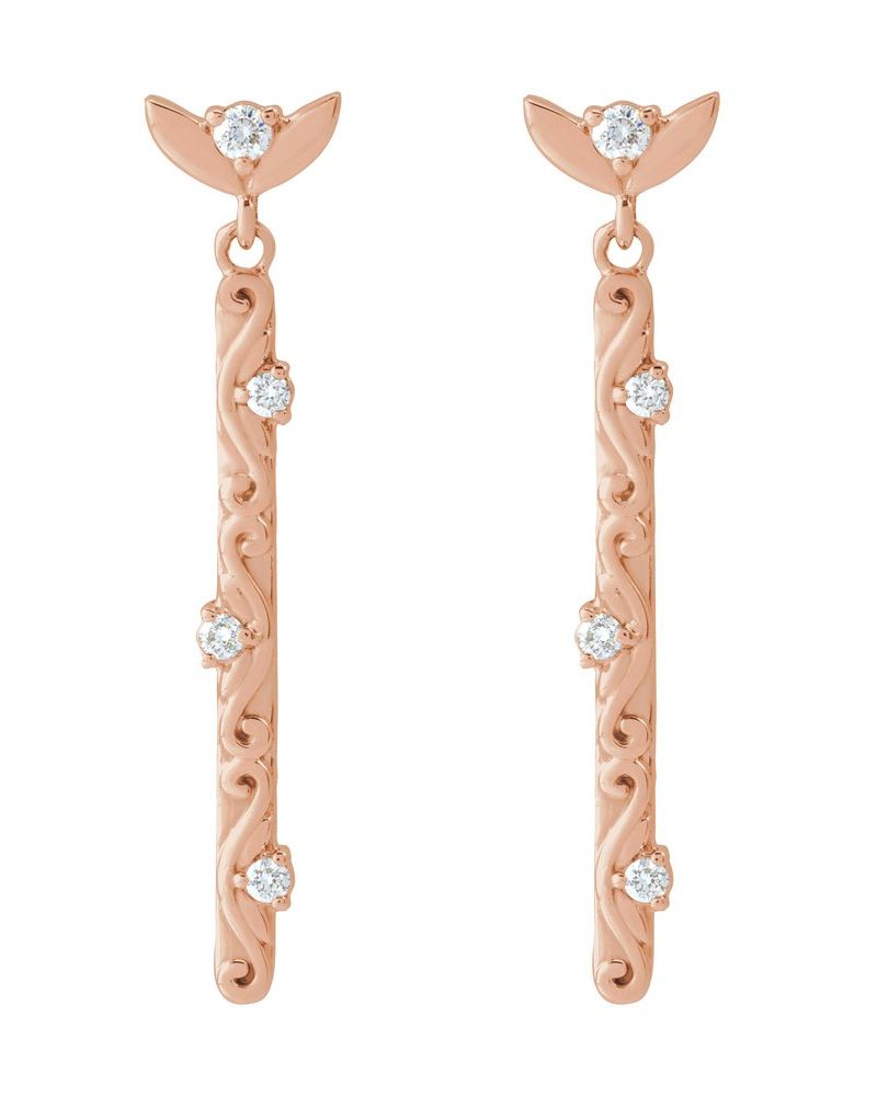 Brinco Vintage em Ouro 14k com Diamantes Naturais – Modelo 3