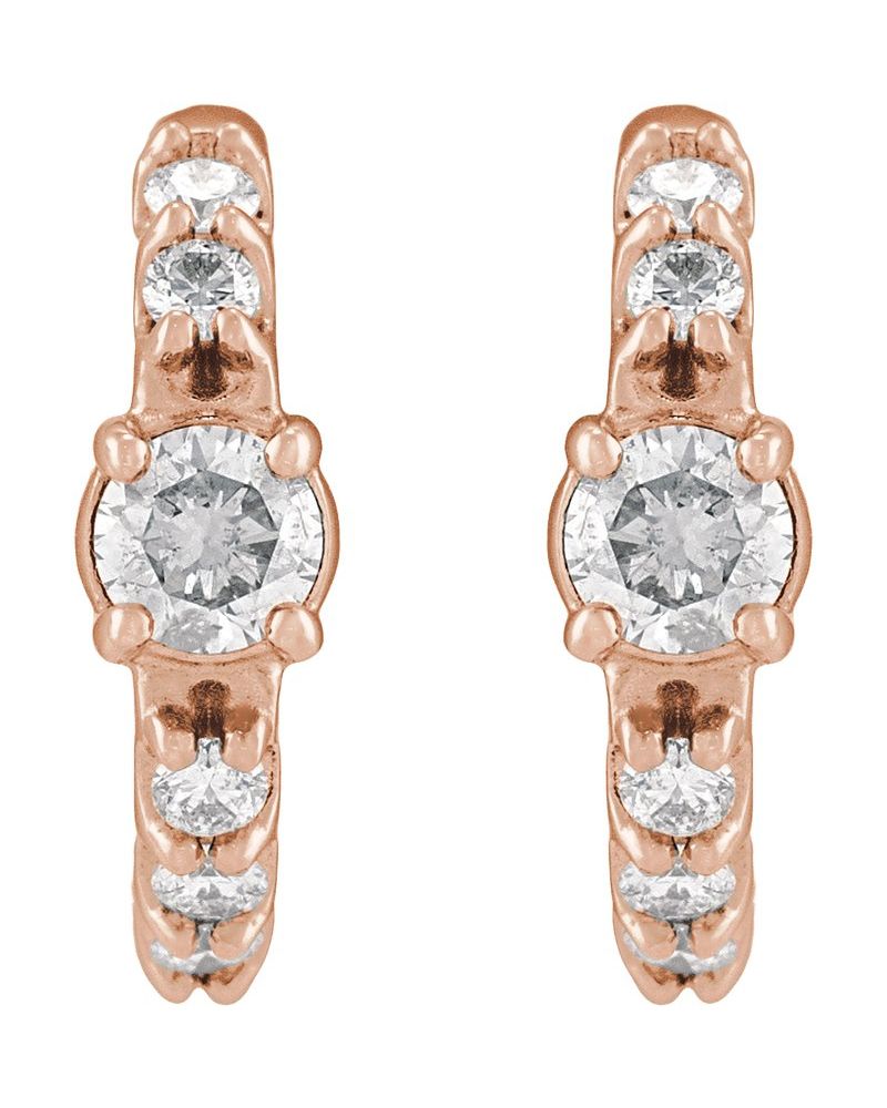 Brinco de Aro Cravejado em Ouro 14k com Diamantes Naturais – Modelo 32