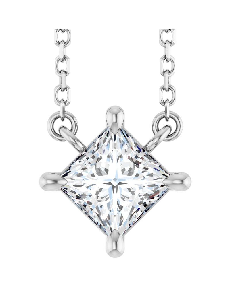 Colar Solitário Garras Pontudas em Ouro 14k com Diamantes de Laboratório