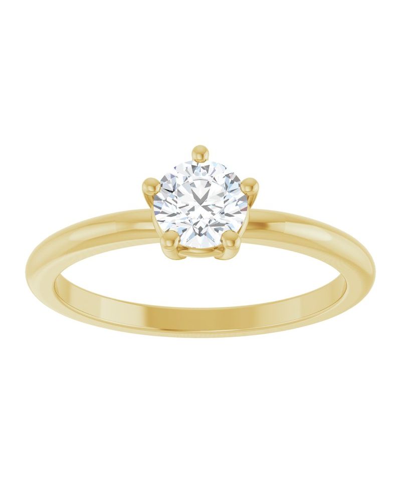 Anel Solitário em Ouro 14k com Diamantes de Laboratório – Modelo 3