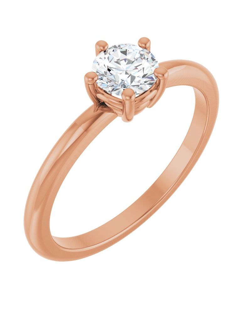 Anel Solitário em Ouro 14k com Diamantes de Laboratório – Modelo 3