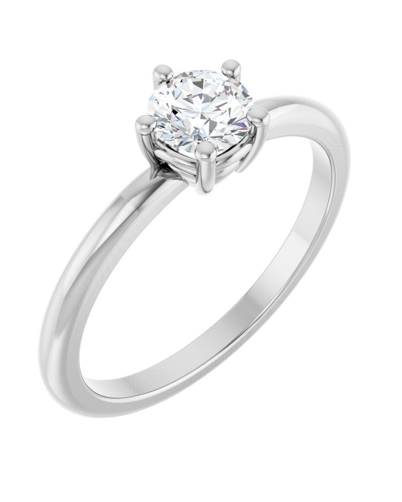 Anel Solitário em Ouro 14k com Diamantes de Laboratório – Modelo 3