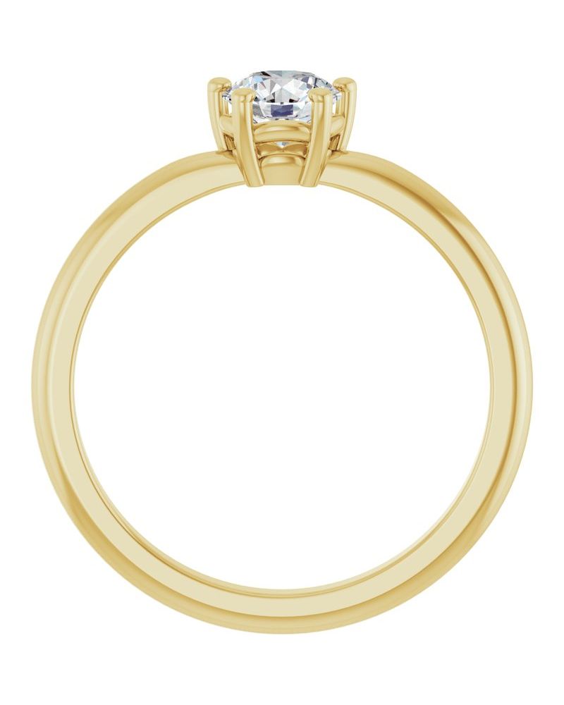 Anel Solitário em Ouro 14k com Diamantes de Laboratório – Modelo 3