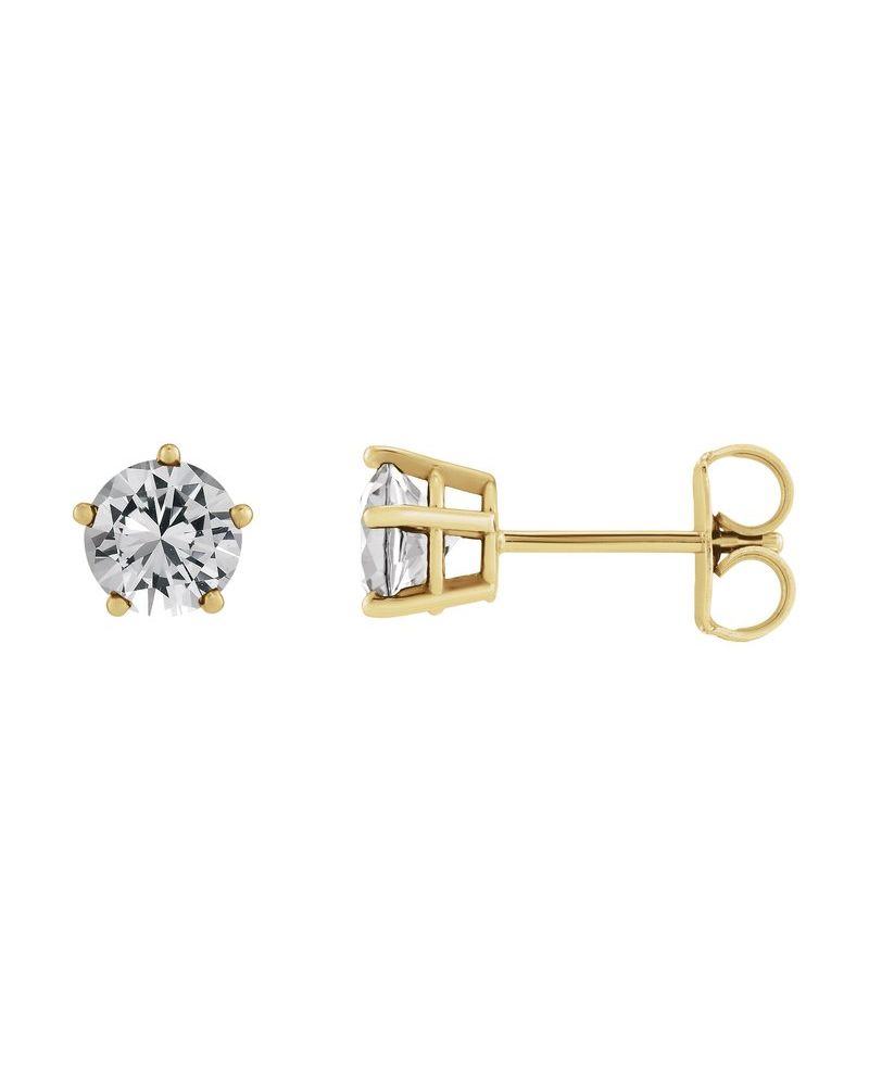 Brinco Ponto de Luz Solitário em Ouro 14k com Diamantes de Laboratório – Modelo 2
