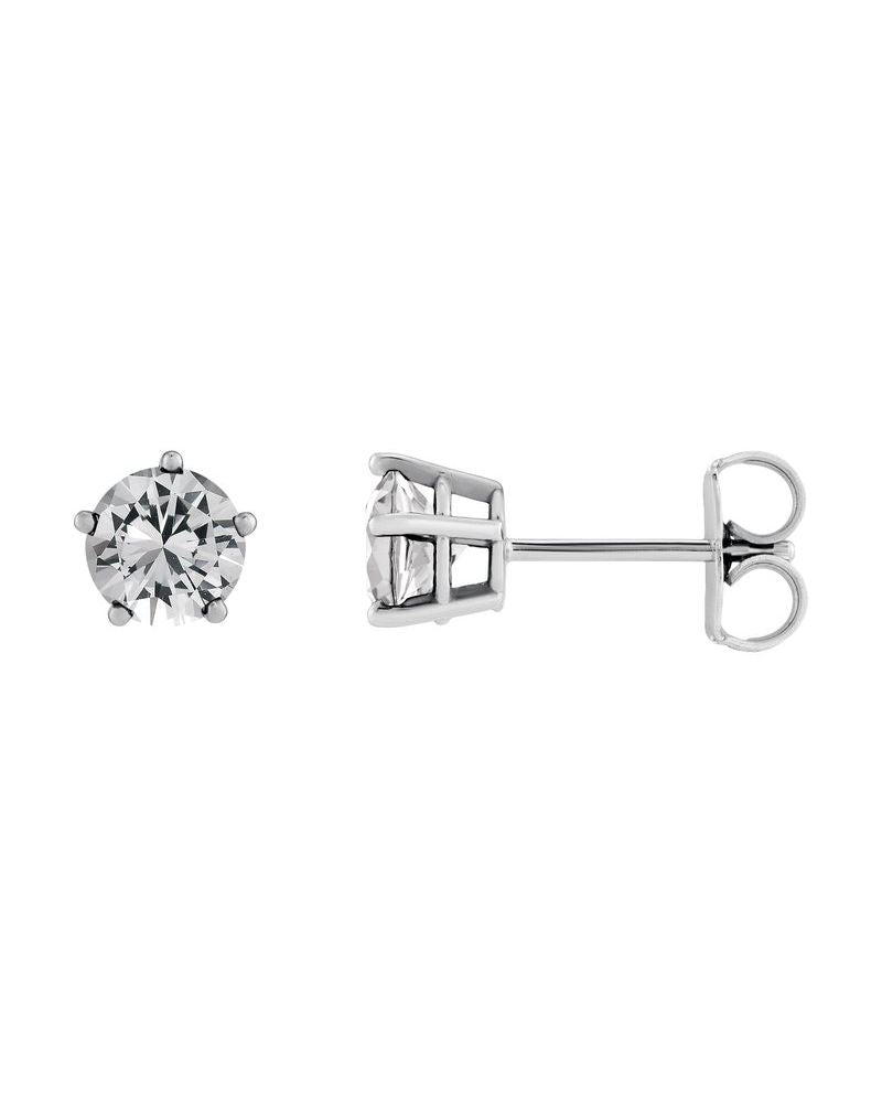 Brinco Ponto de Luz Solitário em Ouro 14k com Diamantes de Laboratório – Modelo 2
