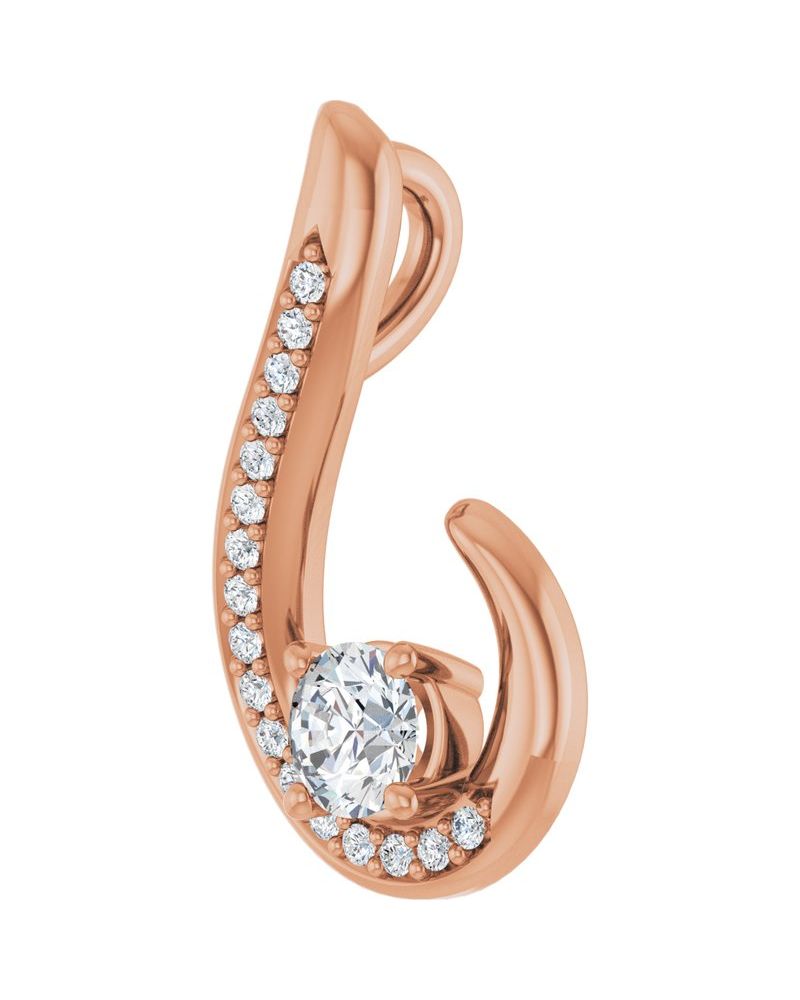Pingente Orgânico Cravejado em Ouro 14k com Diamantes de Laboratório