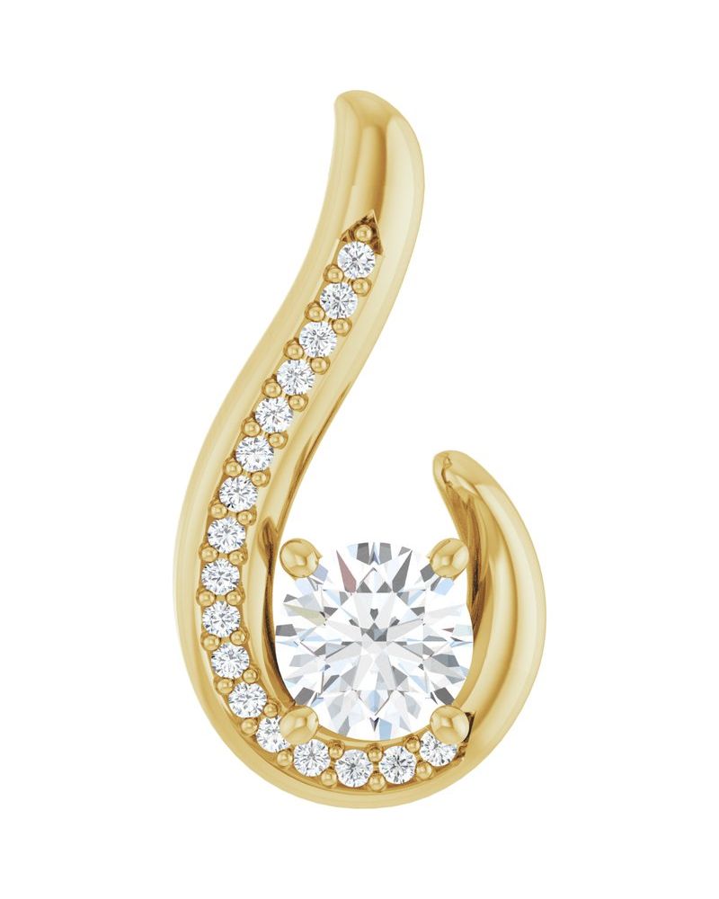 Pingente Orgânico Cravejado em Ouro 14k com Diamantes de Laboratório
