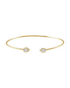 Bracelete Rígido Cravejado em Ouro 14k com Diamantes de Laboratório