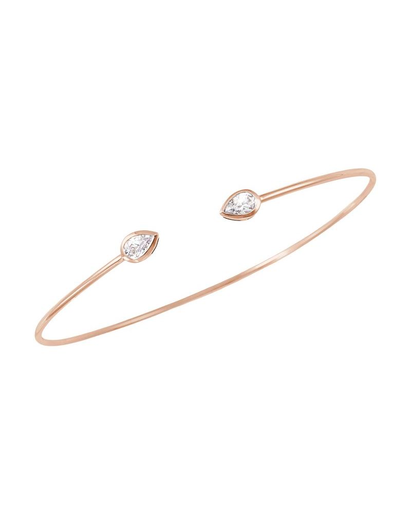 Bracelete Rígido Cravejado em Ouro 14k com Diamantes de Laboratório