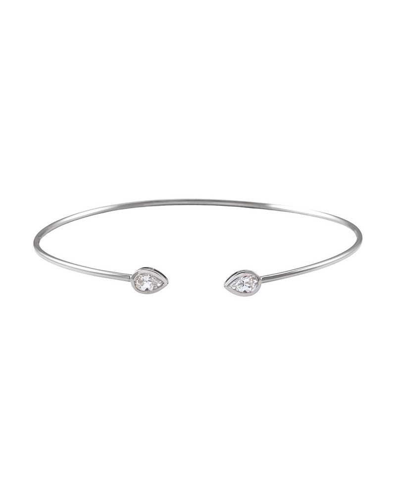 Bracelete Rígido Cravejado em Ouro 14k com Diamantes de Laboratório