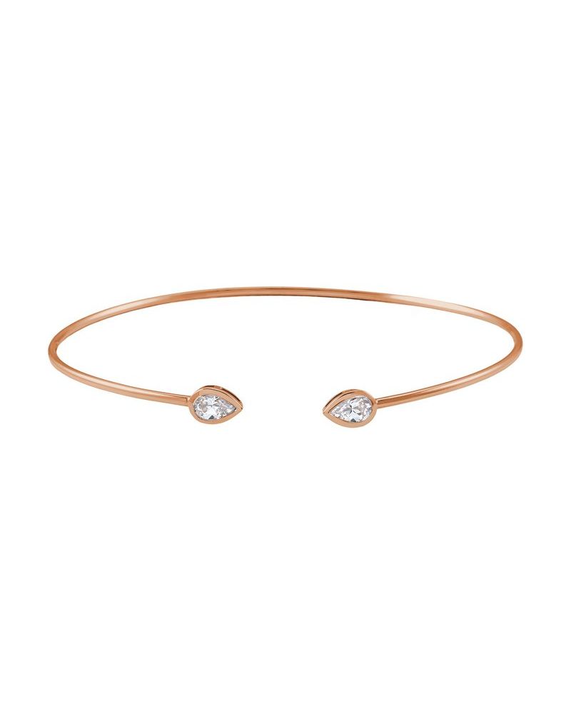 Bracelete Rígido Cravejado em Ouro 14k com Diamantes Naturais