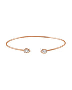 Bracelete Rígido Cravejado em Ouro 14k com Diamantes de Laboratório