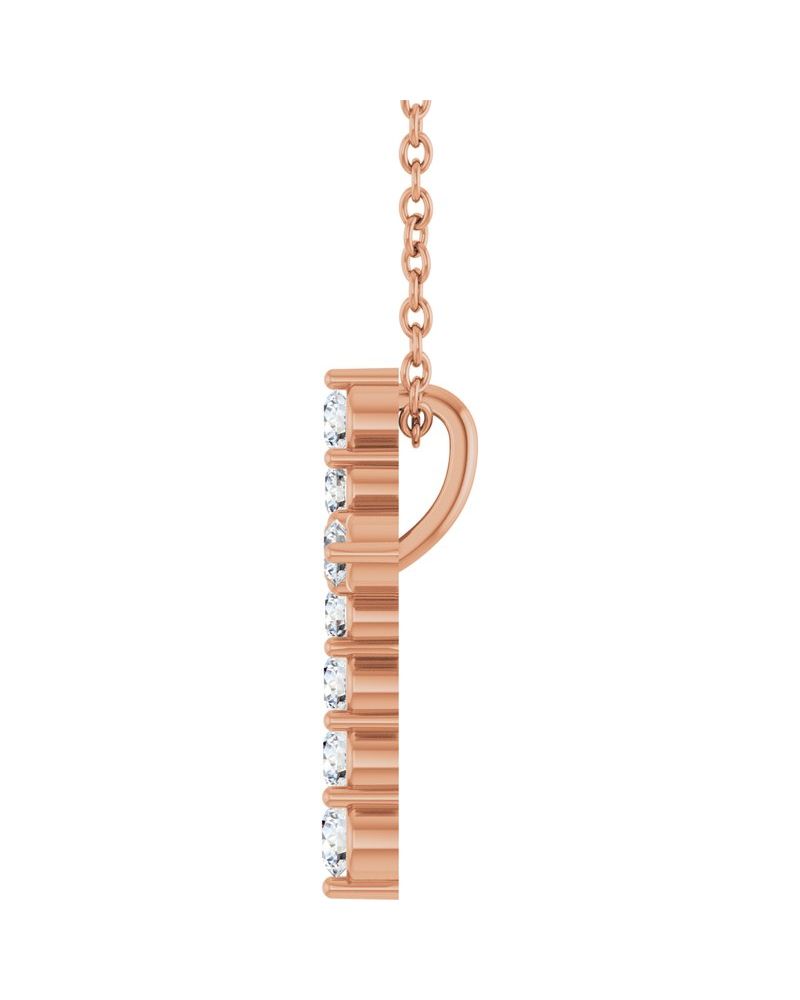 Colar Cruz Cravejado em Ouro 14k com Diamantes de Laboratório – Modelo 4