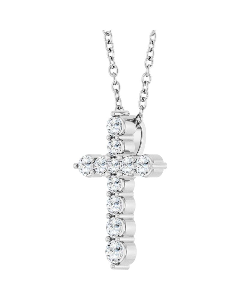 Colar Cruz Cravejado em Ouro 14k com Diamantes de Laboratório – Modelo 4