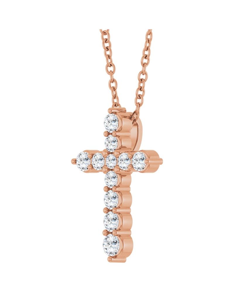 Colar Cruz Cravejado em Ouro 14k com Diamantes de Laboratório – Modelo 4