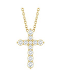 Colar Cruz Cravejado em Ouro 14k com Diamantes de Laboratório – Modelo 4