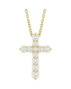 Colar Cruz Cravejado em Ouro 14k com Diamantes de Laboratório – Modelo 4