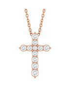 Colar Cruz Cravejado em Ouro 14k com Diamantes de Laboratório – Modelo 4