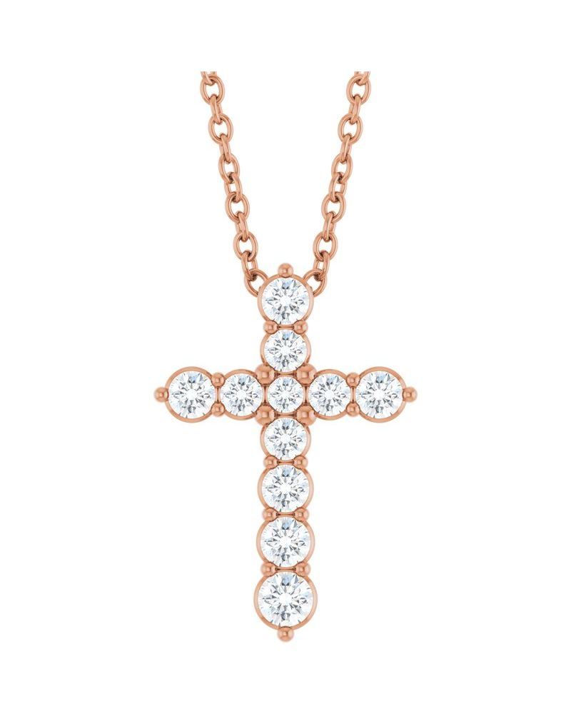 Colar Cruz Cravejado em Ouro 14k com Diamantes de Laboratório – Modelo 4