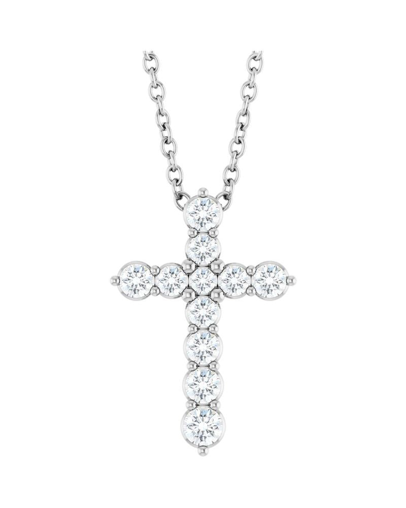 Colar Cruz Cravejado em Ouro 14k com Diamantes de Laboratório – Modelo 4