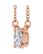 Colar Oval Quatro Garras em Ouro 14k com Diamantes de Laboratório