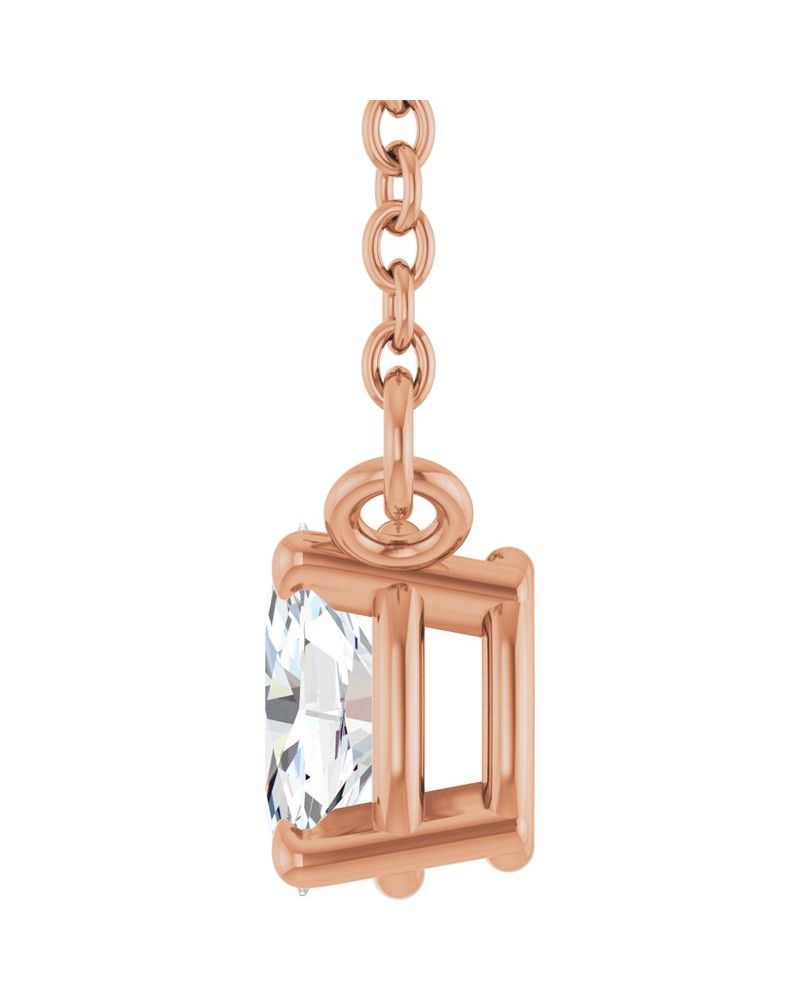 Colar Oval Quatro Garras em Ouro 14k com Diamantes de Laboratório
