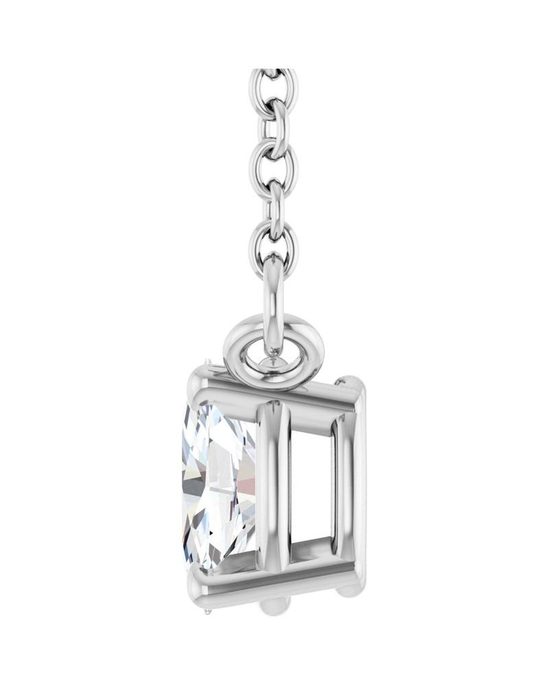 Colar Oval Quatro Garras em Ouro 14k com Diamantes de Laboratório