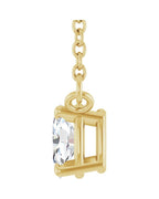 Colar Oval Quatro Garras em Ouro 14k com Diamantes de Laboratório