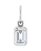 Pingente Esmeralda (lapidação) Solitário com Cravação Bezel em Ouro 14k com Diamantes de Laboratório