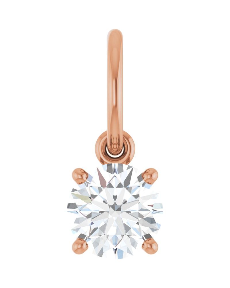 Pingente Solitário em Ouro 14k com Diamantes de Laboratório – Modelo 4