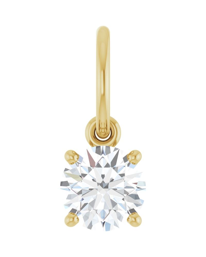 Pingente Solitário em Ouro 14k com Diamantes de Laboratório – Modelo 4
