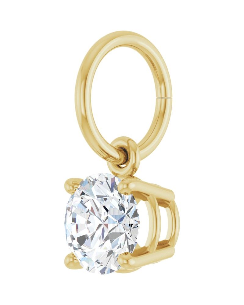 Pingente Solitário em Ouro 14k com Diamantes de Laboratório – Modelo 4