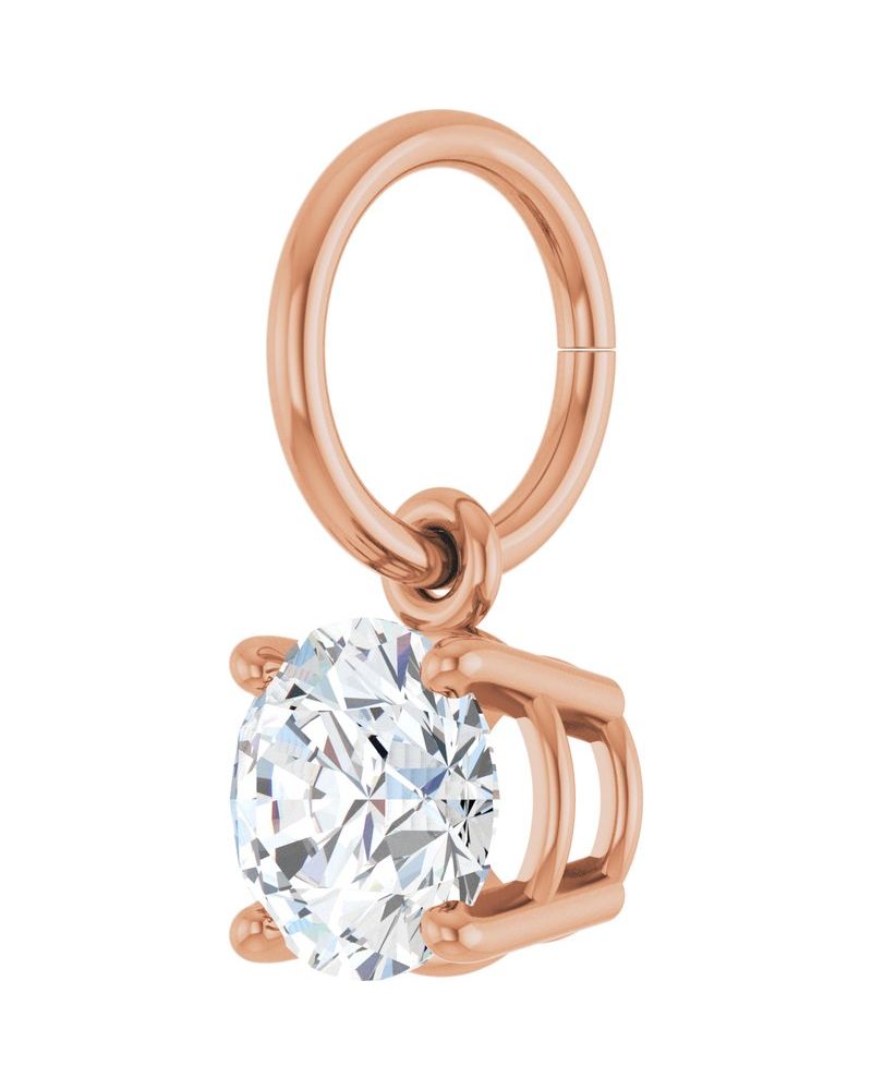 Pingente Solitário em Ouro 14k com Diamantes de Laboratório – Modelo 4