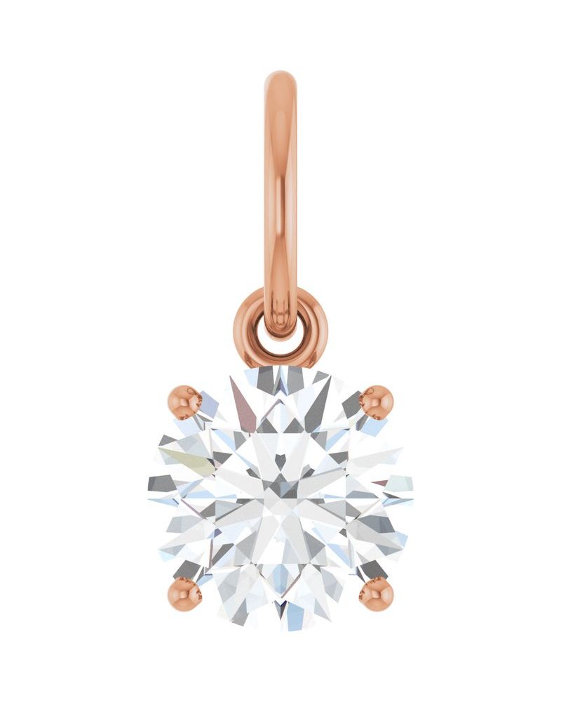 Pingente Solitário em Ouro 14k com Diamantes de Laboratório – Modelo 4