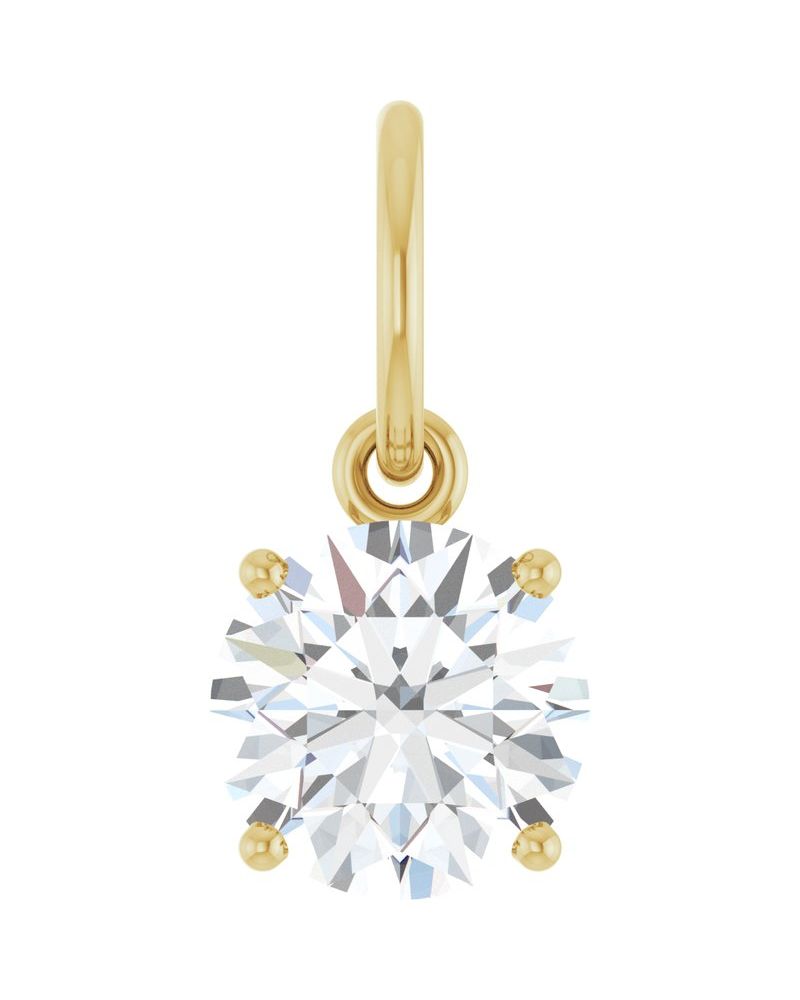 Pingente Solitário em Ouro 14k com Diamantes de Laboratório – Modelo 4