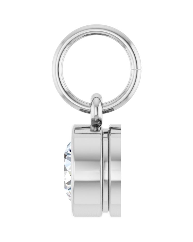 Pingente Solitário com Cravação Bezel em Ouro 14k com Diamantes de Laboratório – Modelo 2