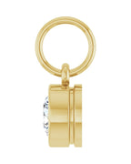 Pingente Solitário com Cravação Bezel em Ouro 14k com Diamantes de Laboratório – Modelo 2
