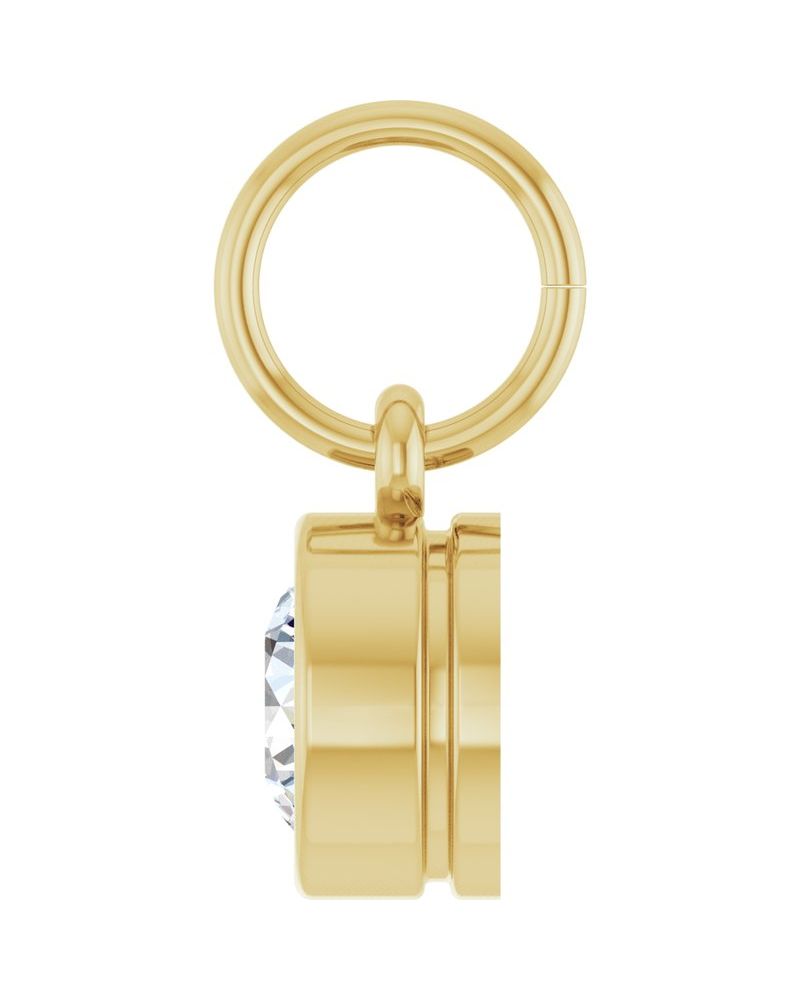 Pingente Solitário com Cravação Bezel em Ouro 14k com Diamantes de Laboratório – Modelo 2