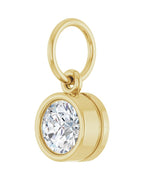 Pingente Solitário com Cravação Bezel em Ouro 14k com Diamantes de Laboratório – Modelo 2