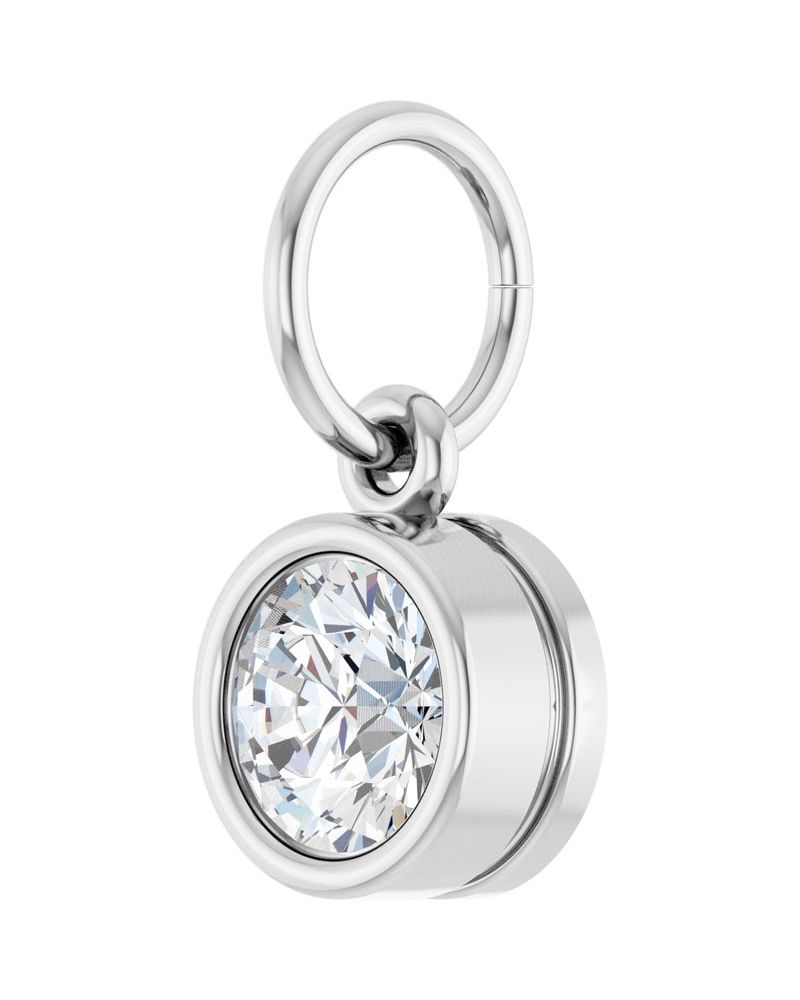 Pingente Solitário com Cravação Bezel em Ouro 14k com Diamantes de Laboratório – Modelo 2