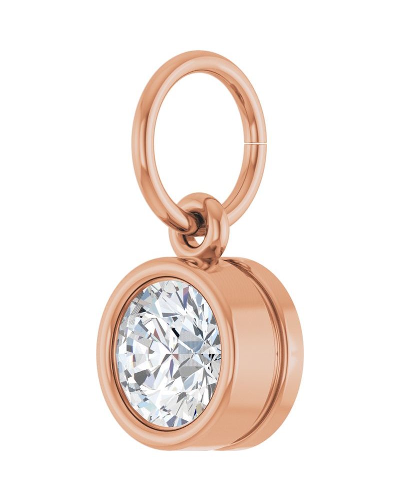 Pingente Solitário com Cravação Bezel em Ouro 14k com Diamantes de Laboratório – Modelo 2