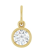 Pingente Solitário com Cravação Bezel em Ouro 14k com Diamantes de Laboratório – Modelo 2
