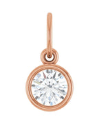 Pingente Solitário com Cravação Bezel em Ouro 14k com Diamantes de Laboratório – Modelo 2