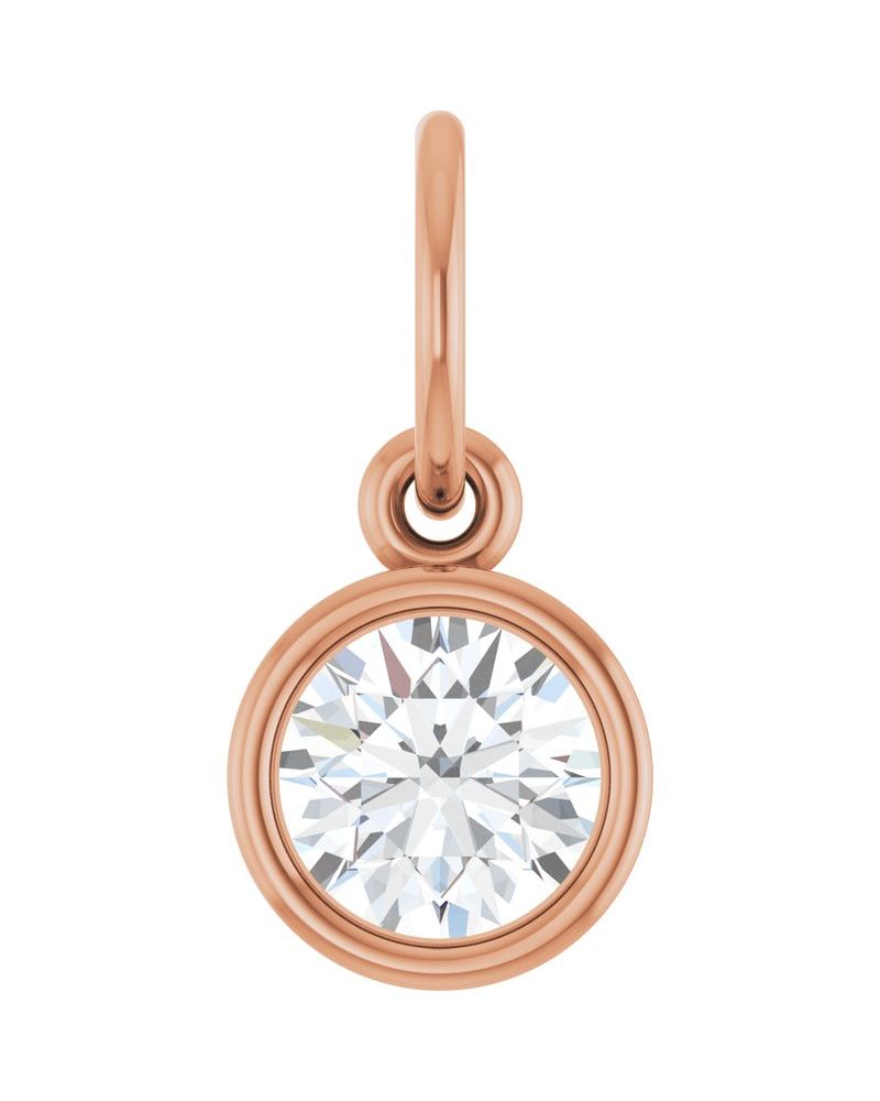 Pingente Solitário com Cravação Bezel em Ouro 14k com Diamantes de Laboratório – Modelo 2