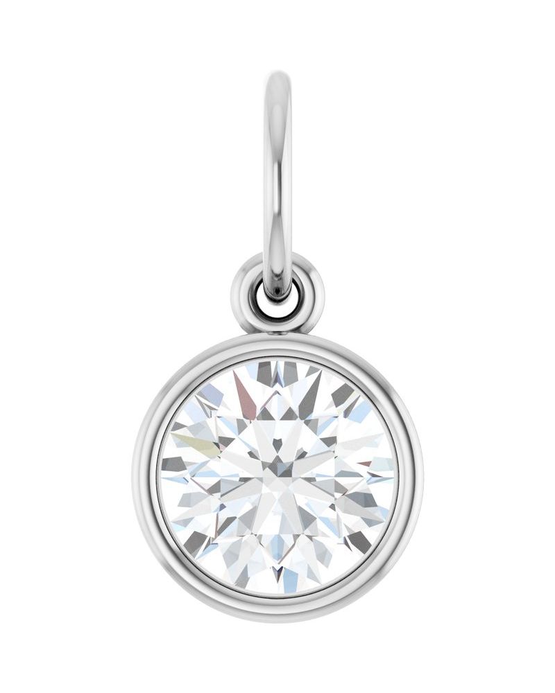 Pingente Solitário com Cravação Bezel em Ouro 14k com Diamantes de Laboratório – Modelo 2