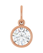 Pingente Solitário com Cravação Bezel em Ouro 14k com Diamantes de Laboratório – Modelo 2